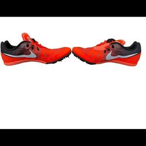 Nike, Rival M , multi use spikes , size 9 orange and black
